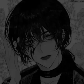 🖤 anime, gothic, dark, emo, manga, character, boy, aesthetic whatsapp sticker