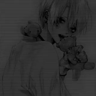 ⬛ 动漫, 漫画, 角色, 男孩, 泰迪熊, 美学 telegram sticker