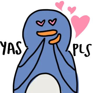 😍 pingouin, mignon, amour, coeurs, dessin animé, adorable telegram sticker