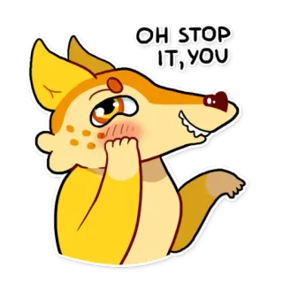 😳 OH STOP IT,YOU cane, carino, animale, peloso, adesivo, cartone animato telegram sticker