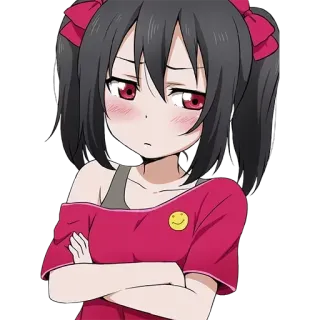😳 สาวอนิเมะ, การ์ตูน, คาวาอิ, น่ารัก, หน้ายิ้ม telegram sticker