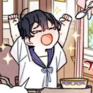 🧸 Desenho animado, Anime, Fofo, Criança, Celebração, Brilho whatsapp sticker