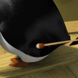 😳 penguin, arrow, cartoon, animal, hurt, animated whatsapp sticker