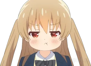 😠 Anime, Kreskówka, Dziewczyna, Słodkie, Wyraz, Rumieniec whatsapp sticker