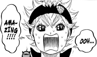 😍 Asta Black Clover AMAZING!!!! OOH... anime, manga, excited, black clover, asta whatsapp sticker