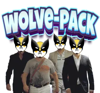 😈 Wolverine WOLVE-PACK wolverine, marvel, group, cartoon, funny, pack telegram sticker