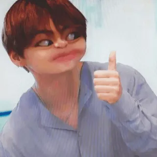 🌛 pollice in su, kpop, faccia buffa, meme, idolo, artista whatsapp sticker