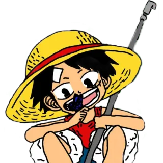 😸 Monkey D. Luffy One Piece anime, one piece, luffy, cartoon, straw hat, pirate telegram sticker