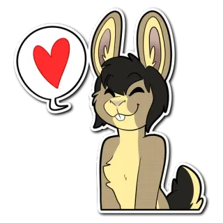 ❤ lapin, lapinou, cœur, amour, dessin animé telegram sticker