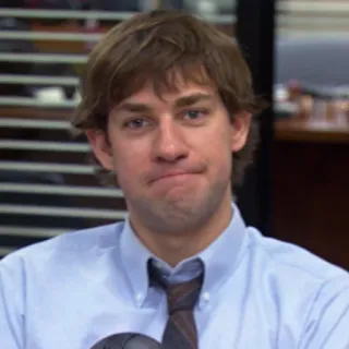 🙂 Jim Halpert The Office Jim Halpert, John Krasinski, The Office, NBC, Commedia, Serie TV, Faccia telegram sticker