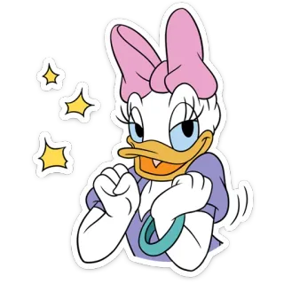 👀 Daisy Duck мультфильм, утка, ромашка, Дисней, персонаж telegram sticker
