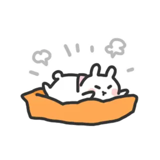 😤 bunny, sleepy, cute, animal, cartoon telegram sticker