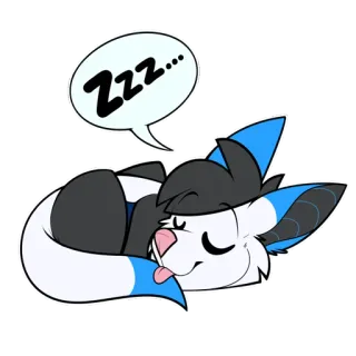 😴 ZZZ... dormire, volpe, carino, zzz, animale, stanco, pisolino, cartone animato telegram sticker