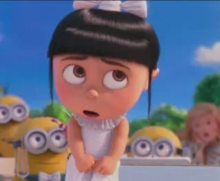😞 Agnes Despicable Me cartoon, movie, girl, bow, character telegram sticker