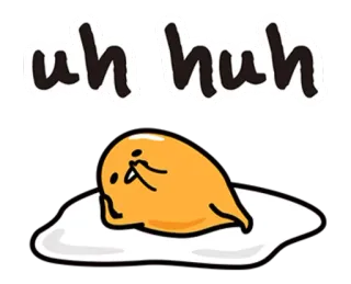 😔 Gudetama uh huh ovo, gudetama, preguiçoso, desenho animado, comida telegram sticker