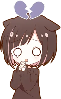 😱 Anime, Traurig, Mädchen, Liebeskummer, Cartoon telegram sticker