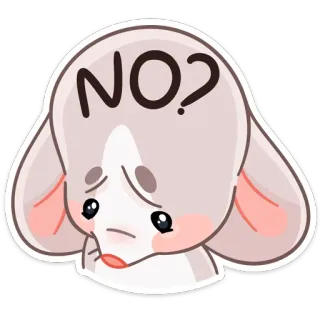 ❓ NO? animal, mignon, triste, désaccord, question telegram sticker