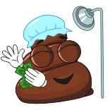 💸 caca, douche, argent, dessin animé, emoji, drôle telegram sticker