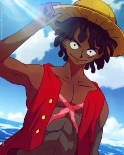 🙂 Monkey D. Luffy One Piece Anime, One Piece, Ruffy, Strohhut, Charakter, Manga telegram sticker