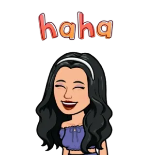 😂 haha cười, bitmoji, hoạt hình, phụ nữ, vui nhộn, biểu cảm telegram sticker