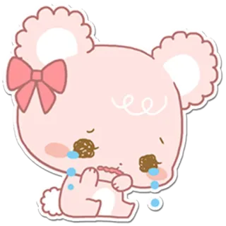 😖 fofo, adesivo, rosa, urso, kawaii, chorando, triste telegram sticker
