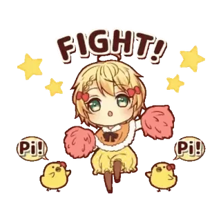 Yellow Chick Girl • @xxyuji whatsapp stickers