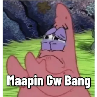 😞 Patrick Star Spongebob Squarepants Maapin Gw Bang แพทริก, สพันจ์บ็อบ, การ์ตูน, เศร้า, ร้องไห้ telegram sticker