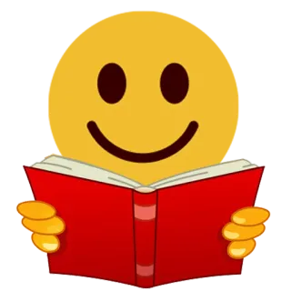 📔 leer, libro, emoji, sonrisa, estudiar telegram sticker