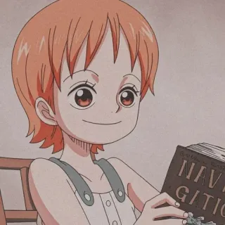 🍊 Nami One Piece NAVIGATION 애니메이션, 원피스, 나미, 만화, 해적, 항해사, 독서 telegram sticker