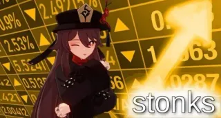 📈 Hu Tao Genshin Impact stonks Aktien, Wirtschaft, Finanzen, Stonks, Hu Tao, Genshin Impact whatsapp sticker