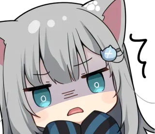 😨 Аниме, Кот, Стикер, Чиби, Кавай, Милый, Эмодзи whatsapp sticker