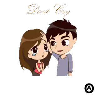 😥 Dont Cry triste, llorar, consuelo, dibujos animados telegram sticker