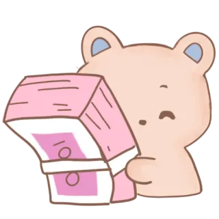 🤑 bear, money, cartoon, cute, cash, stack telegram sticker