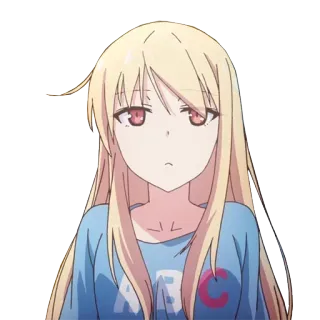 😒 Anime, Naklejka, Blondynka, Dziewczyna telegram sticker