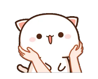 😊 Katze, niedlich, kawaii, Tier, Pfirsich telegram sticker