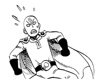 😡 Saitama One-Punch Man anime, superhero, manga, saitama, one-punch man, funny, comic telegram sticker
