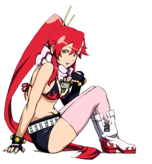 🔫 Yoko Littner Gurren Lagann anime, character, gun, yoko littner, bikini, red hair telegram sticker