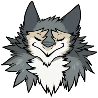 🙃 wolf, animal, cute, furry, cartoon, sticker telegram sticker