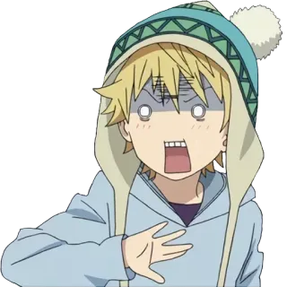 ✔ Аниме, Парень, Выражение, Удивлен, Мультфильм, В шоке telegram sticker