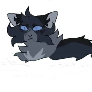 😐 Katze, Tier, Cartoon, Aufkleber, grau, blaue Augen telegram sticker