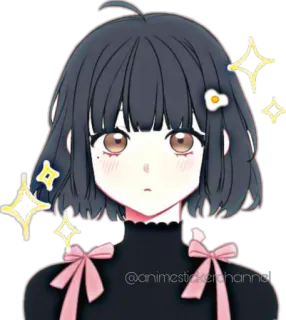 🤩 @animestickerchannel Anime, Sticker, Kawaii, Fille, Mignon, Paillettes telegram sticker