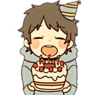🌸 Anime, Geburtstag, Kuchen, Feier, Kawaii, Süß, Party telegram sticker
