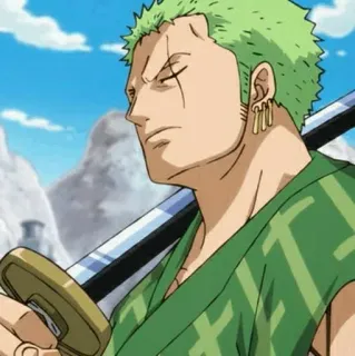 🌽 Zoro One Piece anime, swordsman, character, green hair, Zoro, One Piece telegram sticker