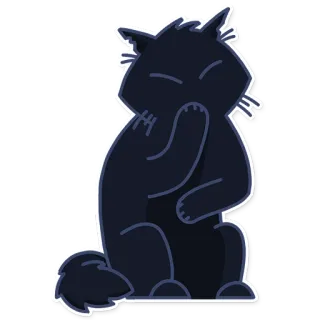😄 cat, animal, sticker, cartoon, illustration, black cat telegram sticker