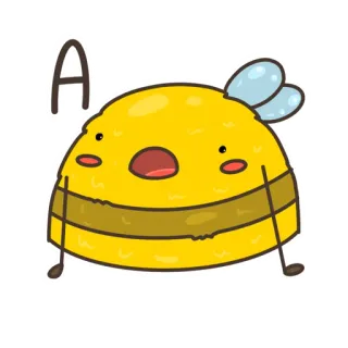 😀 A bij, cartoon, alfabet, dier, schattig telegram sticker