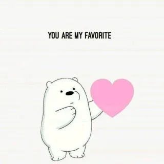 🐼 Ice Bear YOU ARE MY FAVORITE Urso Polar, Ursos Sem Curso, Desenho animado, Coração, Favorito, Fofo, Amor telegram sticker