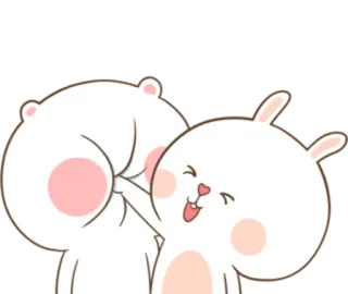 🐽 coelho, urso, fofo, beijo, desenho animado, animal telegram sticker