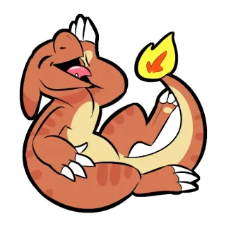 😄 Charmander pokemon, charmander, desenho animado, fogo, laranja, sorrindo telegram sticker