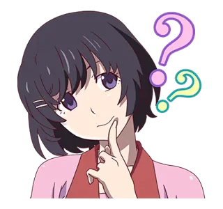❓ 애니메이션, 질문, 생각, 소녀, 만화, 궁금 telegram sticker