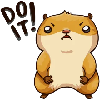 💪 Do it! hamster, fofo, animal, urgente telegram sticker